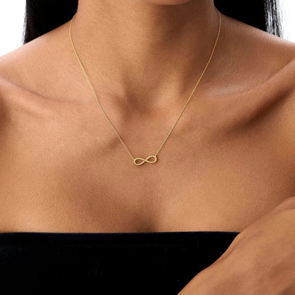 14k Solid Gold Twist Rope Infinity Pendant Necklace