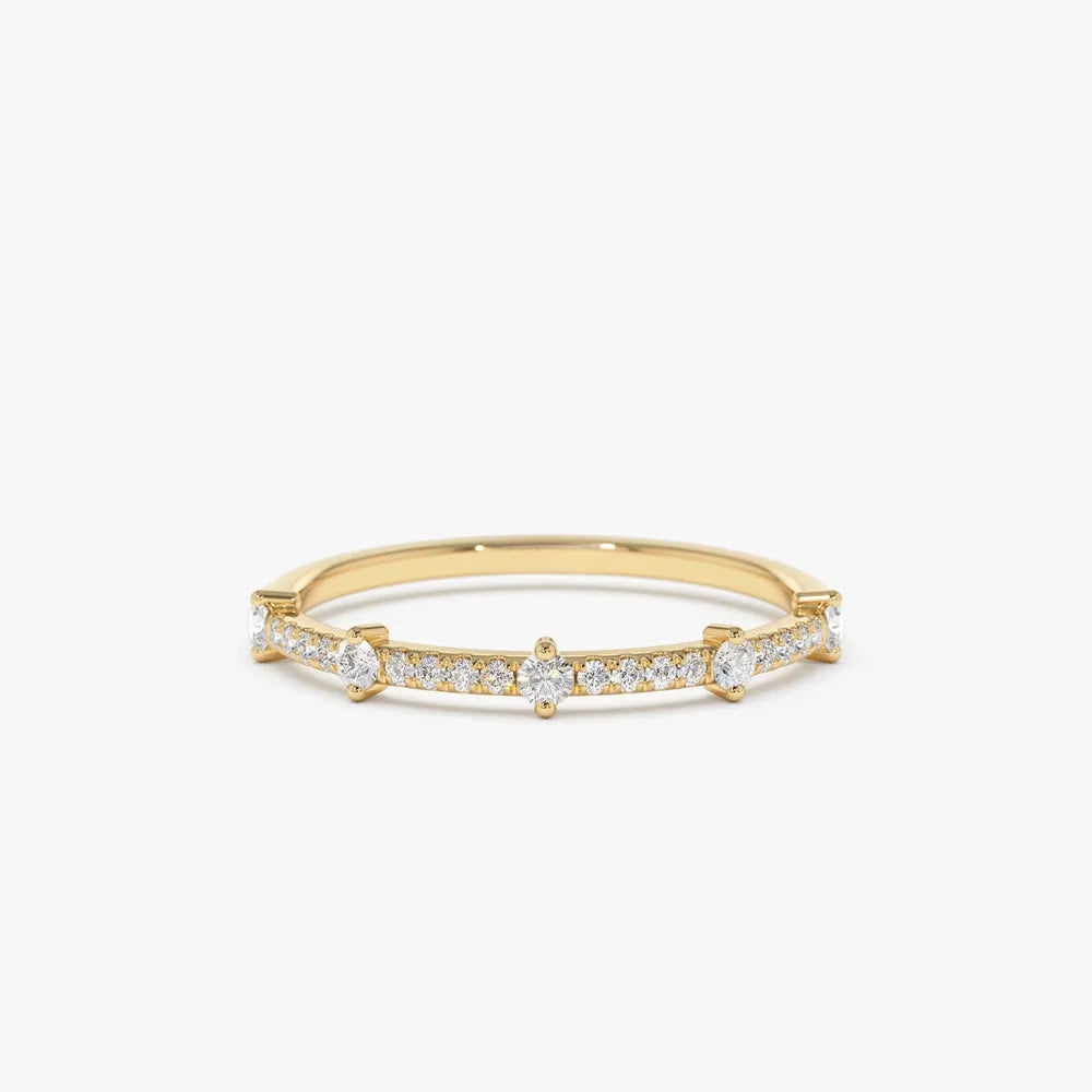 14k Gold Round Diamond 0.25 ctw Stacking Wedding Band