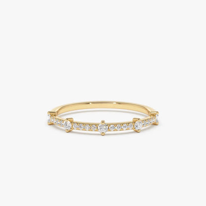 14k Gold Round Diamond 0.25 ctw Stacking Wedding Band