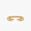 14k Solid Gold Open Claw Cuff Ring 3mm Minimalist Stackable Band