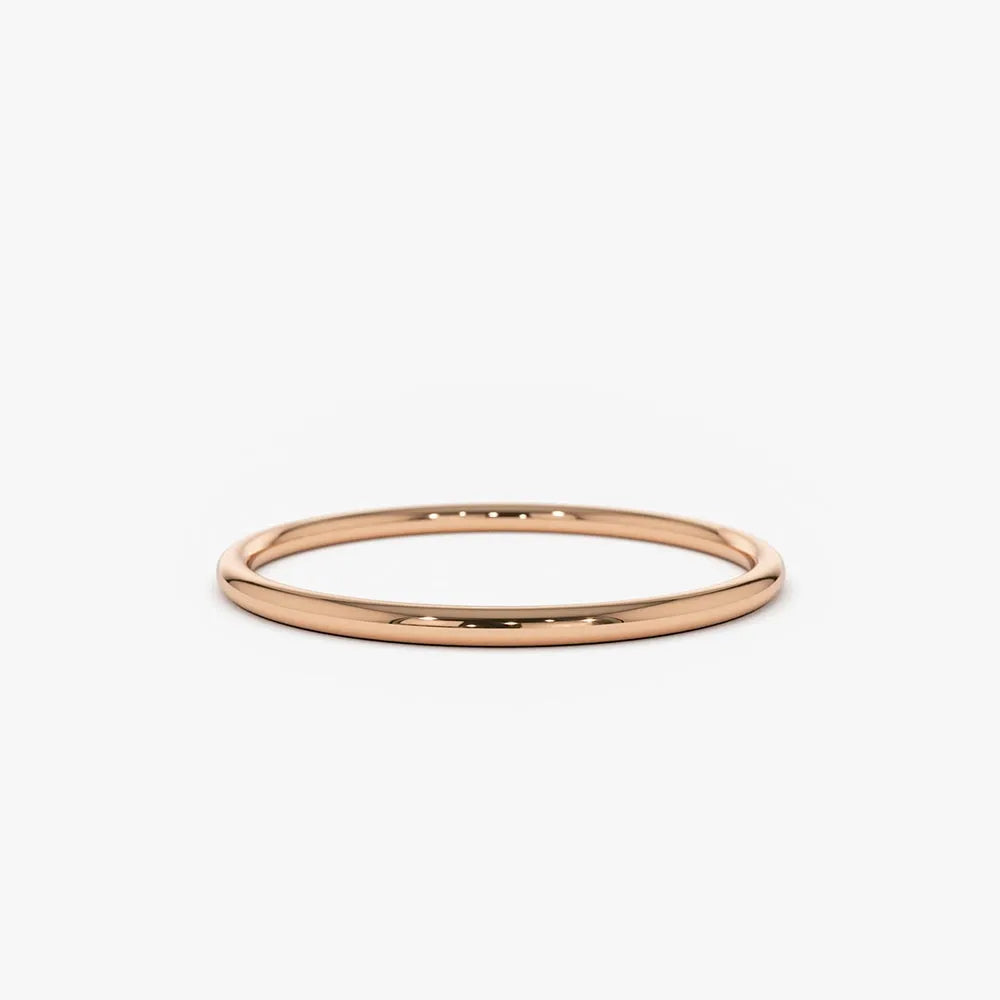 14K Solid Gold 1.2mm Minimalist Classic Wedding Band Ring