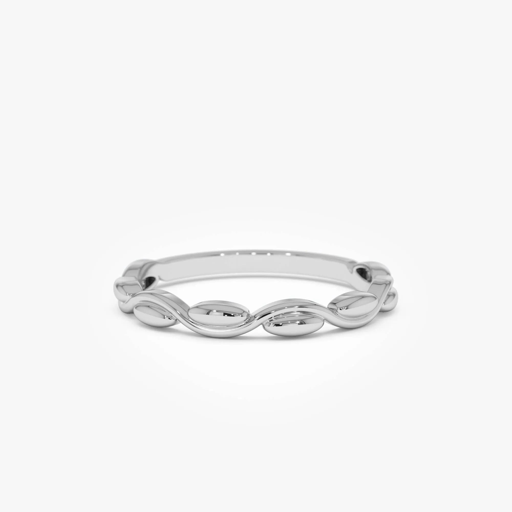 14k Gold Oval Link Ring 2.4mm Wide Graduated Band