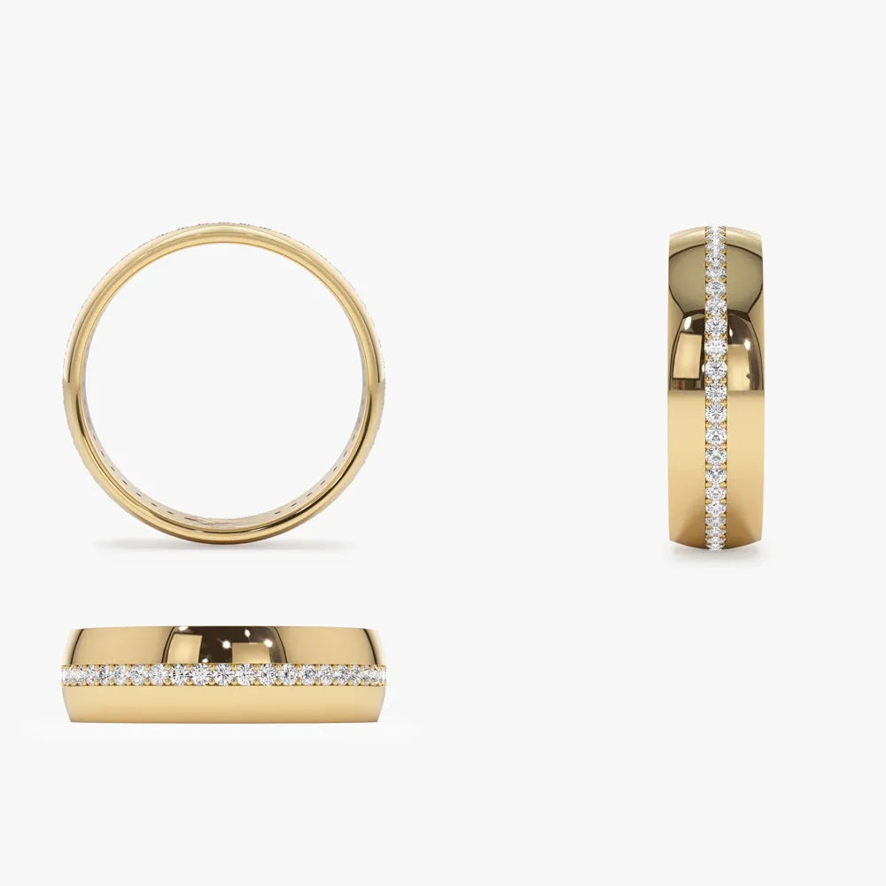 14K Solid Gold Round Diamond 0.47 Carat 5mm Wide Full Eternity Ring
