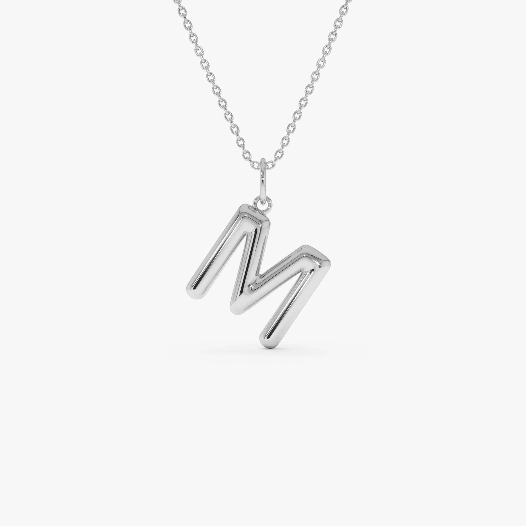 14k Solid Gold Initial Charm Pendant Necklace Everyday Style