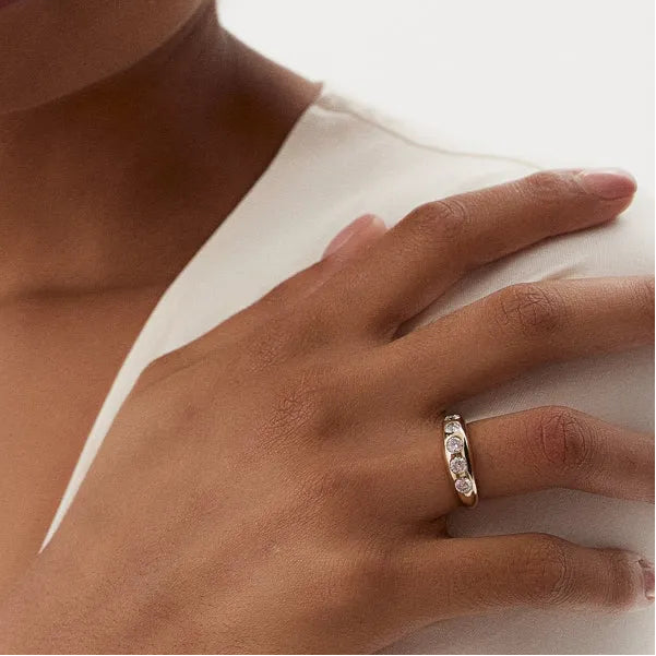 14K Solid Gold Round Diamond 0.90 Carat Dome Chunky Statement Ring