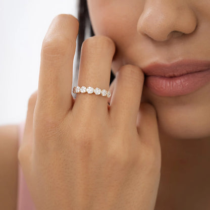 14K Solid Gold Round Diamond 0.50 Carat Illusion Setting Wedding Ring