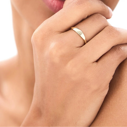14k Gold Tapered Dome Ring 3.75mm Wide Band