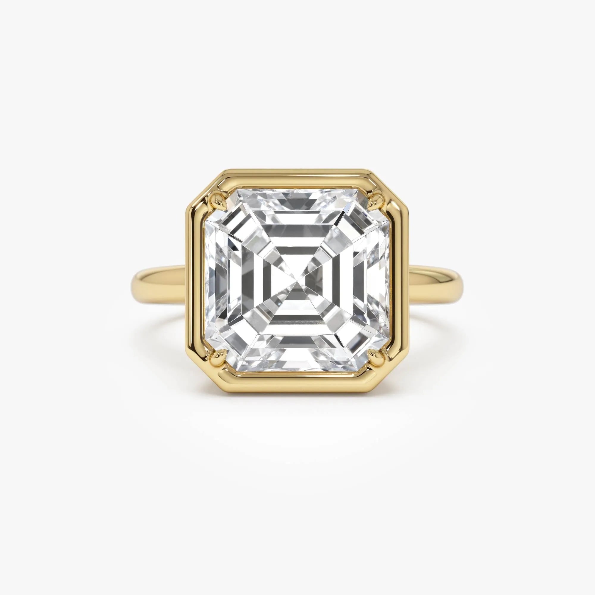 5.00 Ctw Asscher Cut Lab Grown Diamond Engagement Ring in 14K Gold