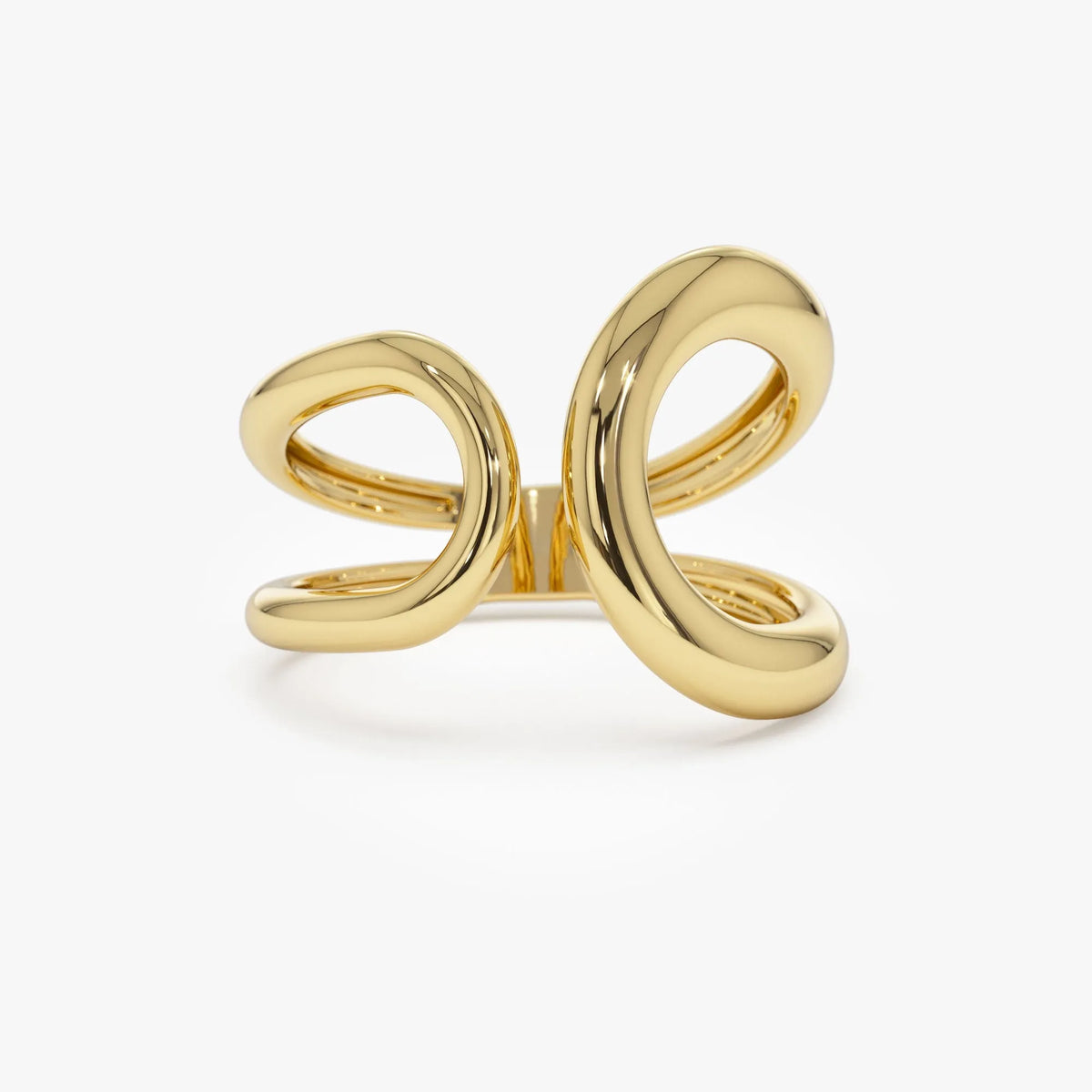 14k Solid Gold Bold Graduated Wide Band Statement Ring