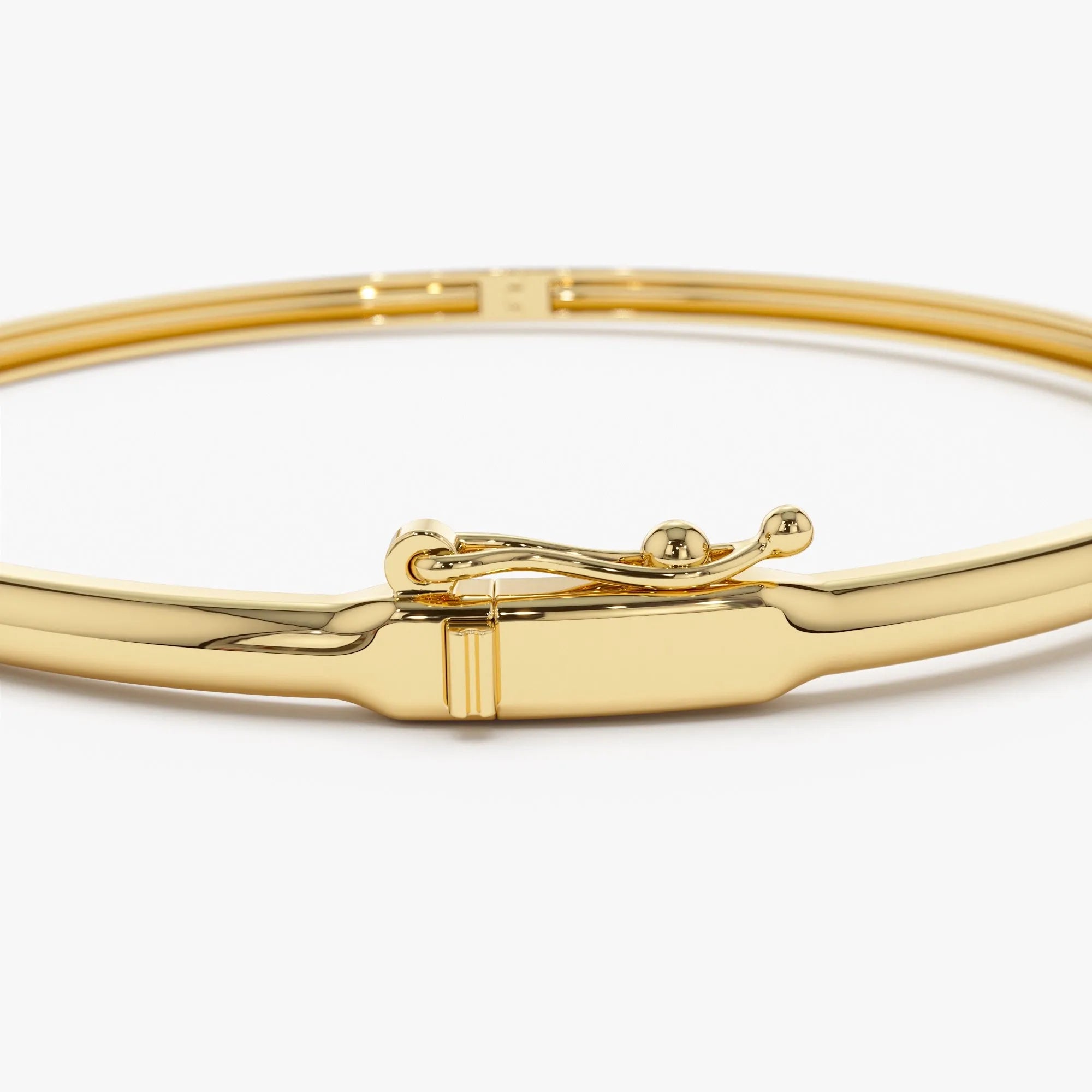 14K Solid Gold 0.30 CTW Round Diamond Solitaire Prong Set Bangle