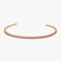 14k Gold Round Pink Tourmaline 4 Prong Tennis Bracelet