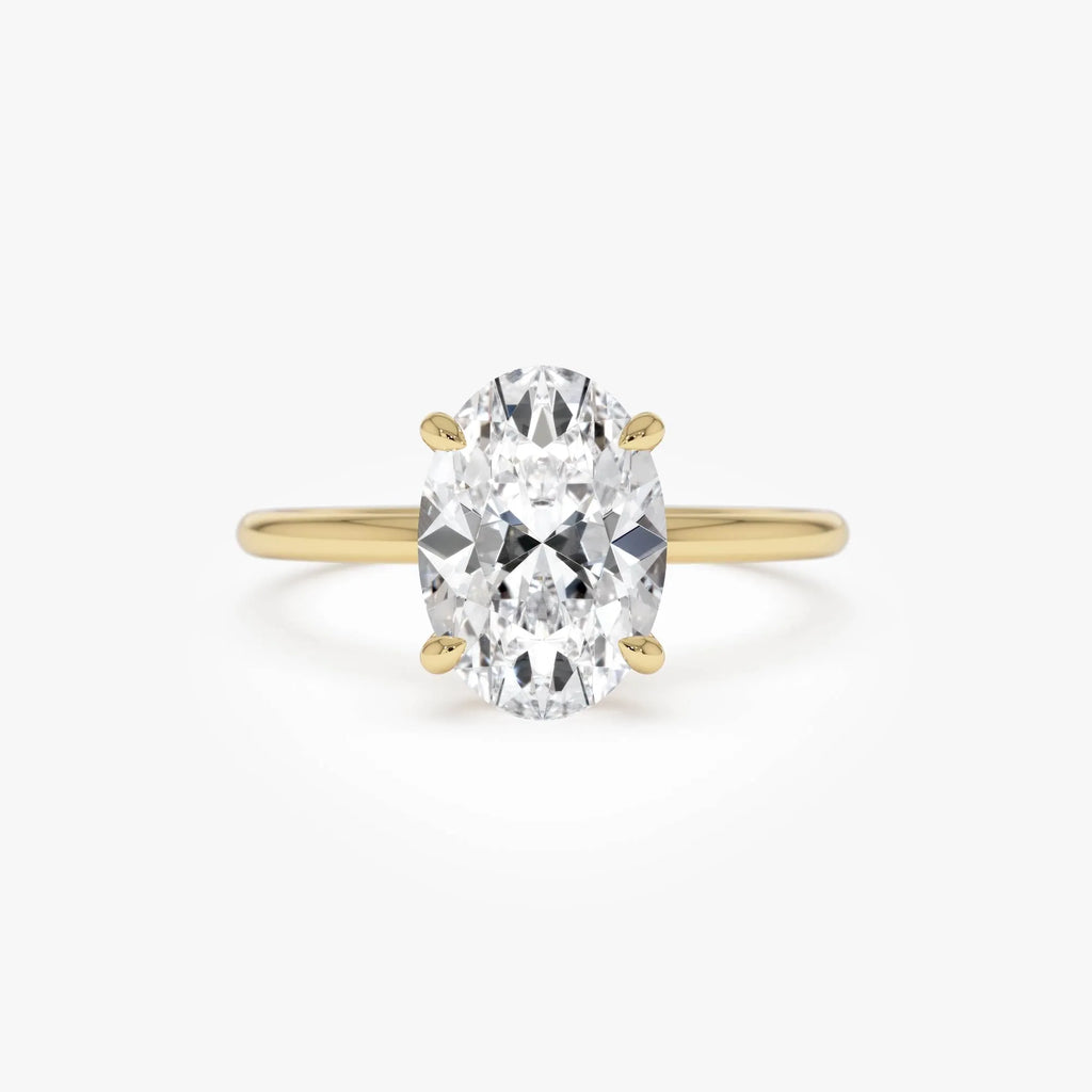 14k Gold 2.00 Carat Oval Cut Lab Grown Diamond Prong Setting Engagement Ring Odessa