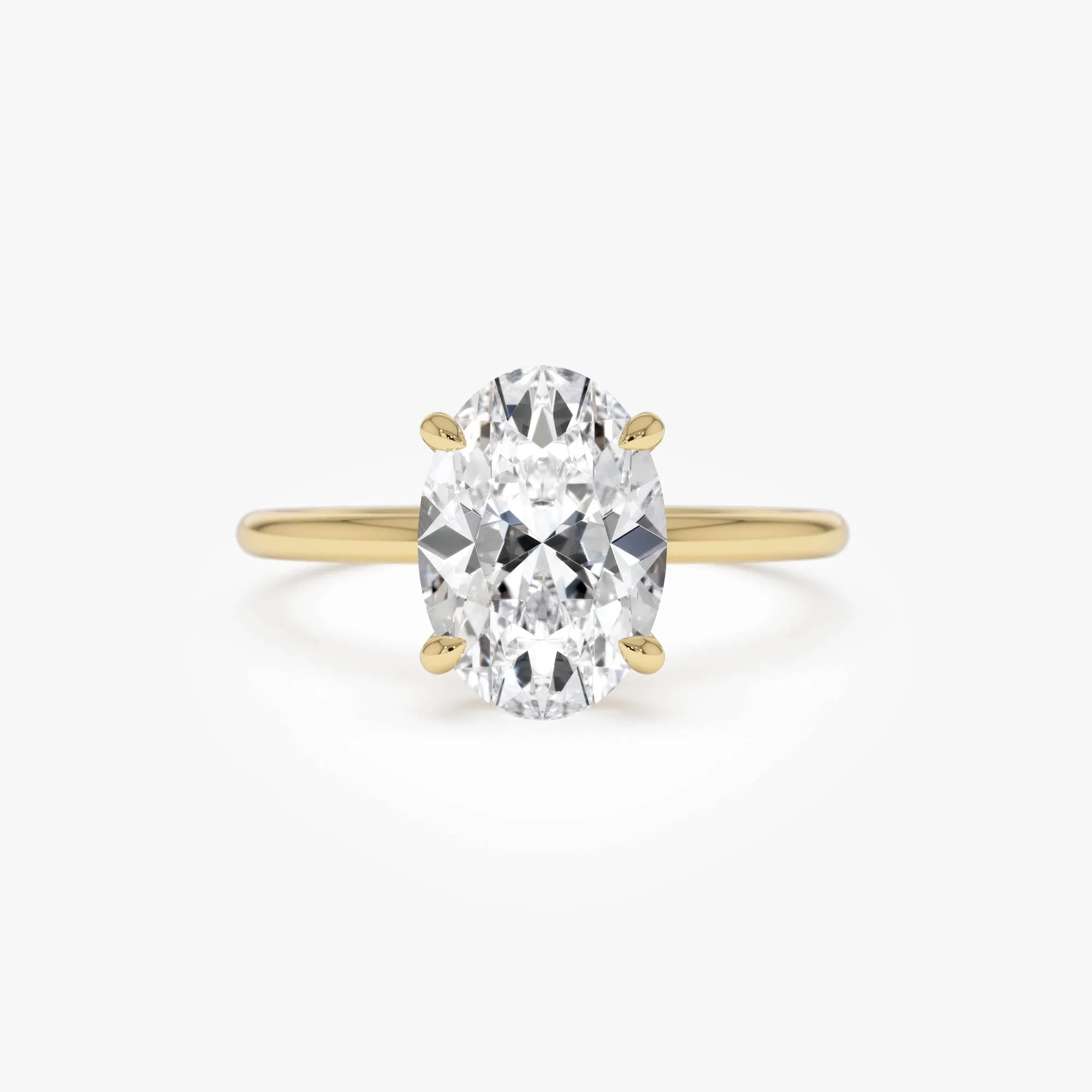 14k Gold 2.00 Carat Oval Cut Lab Grown Diamond Prong Setting Engagement Ring Odessa