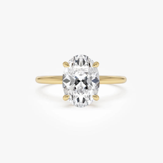 14k Gold 2.00 Carat Oval Cut Lab Grown Diamond Prong Setting Engagement Ring Odessa