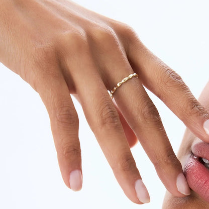 14k Gold Marquise Shape Ring 1.85mm Wide Minimalist Band
