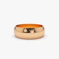 14K Solid Gold 6mm Classic Dome Unisex Wedding Band Ring