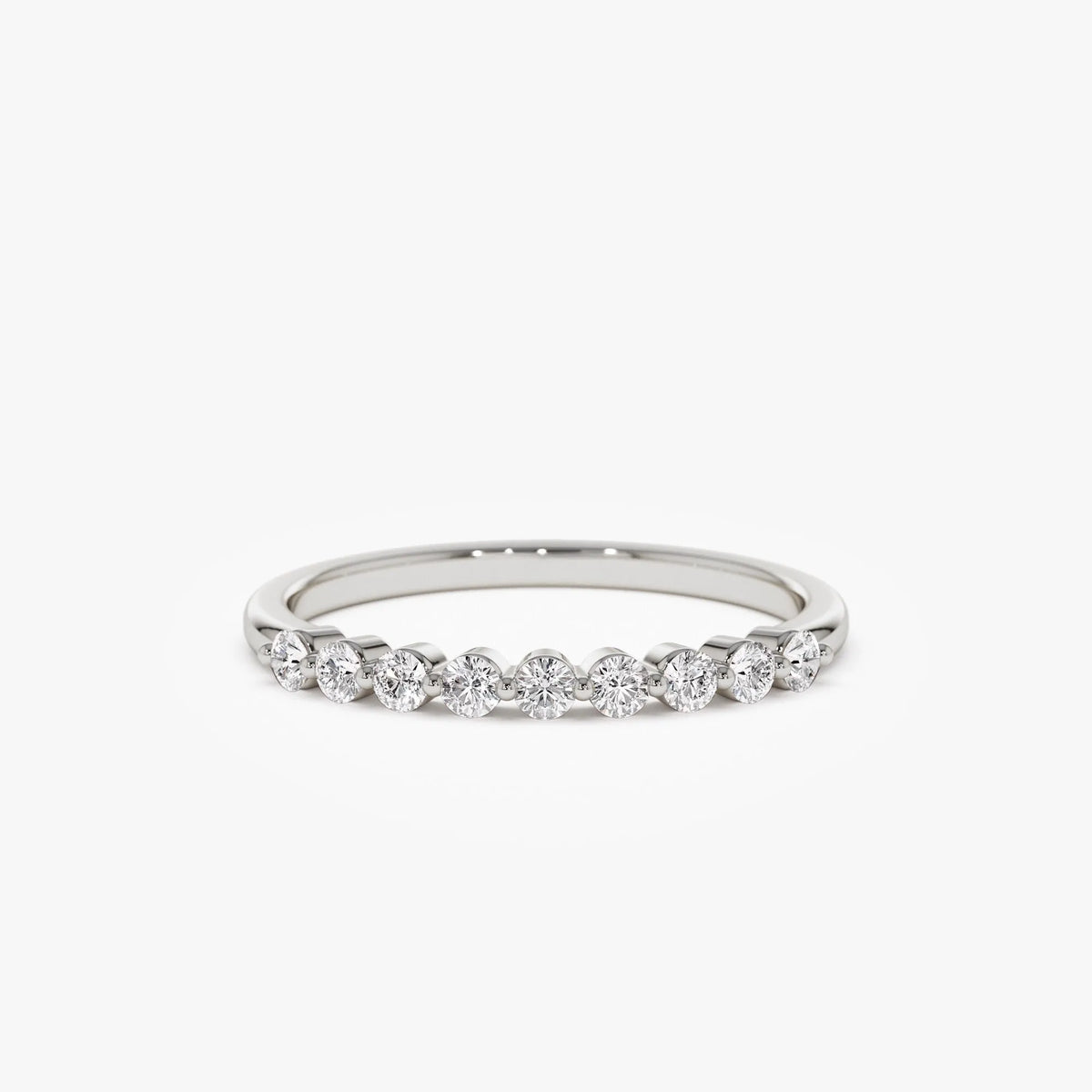 14K Solid Gold Round Diamond 0.30 Carat Single Shared Prong Wedding Ring