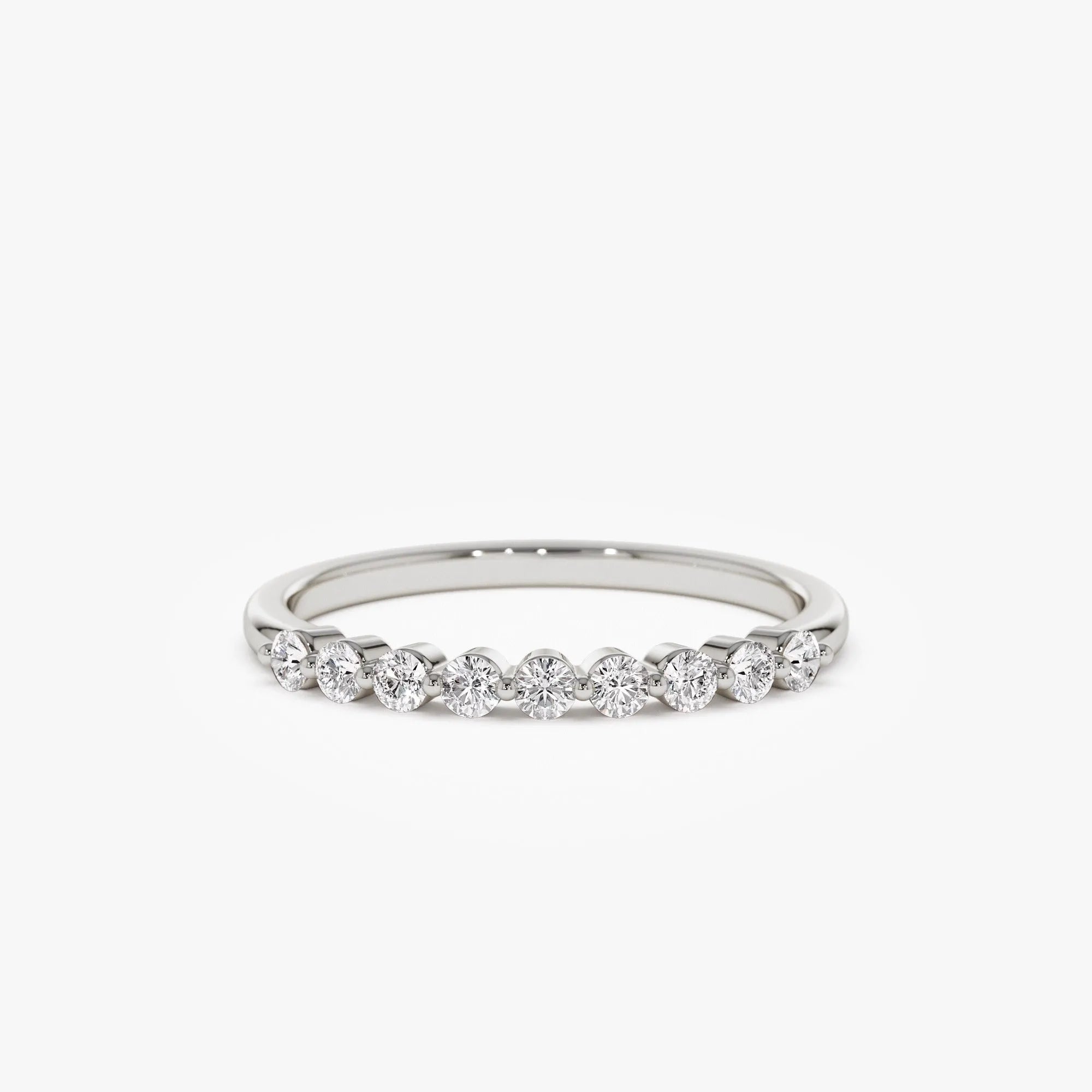 14K Solid Gold Round Diamond 0.30 Carat Single Shared Prong Wedding Ring