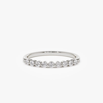 14K Solid Gold Round Diamond 0.30 Carat Single Shared Prong Wedding Ring