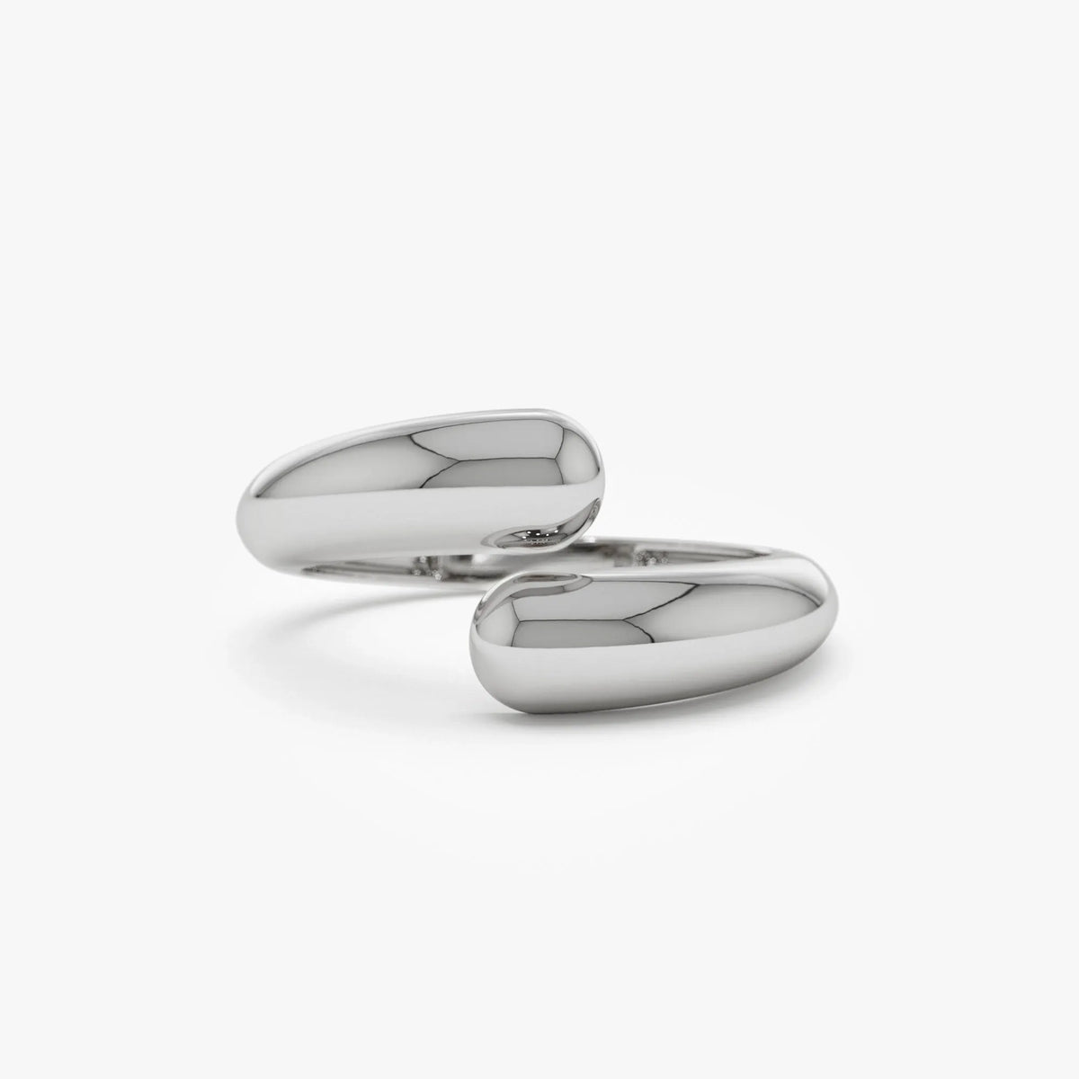 14k Solid Gold Plain Wide Open Cuff Statement Ring