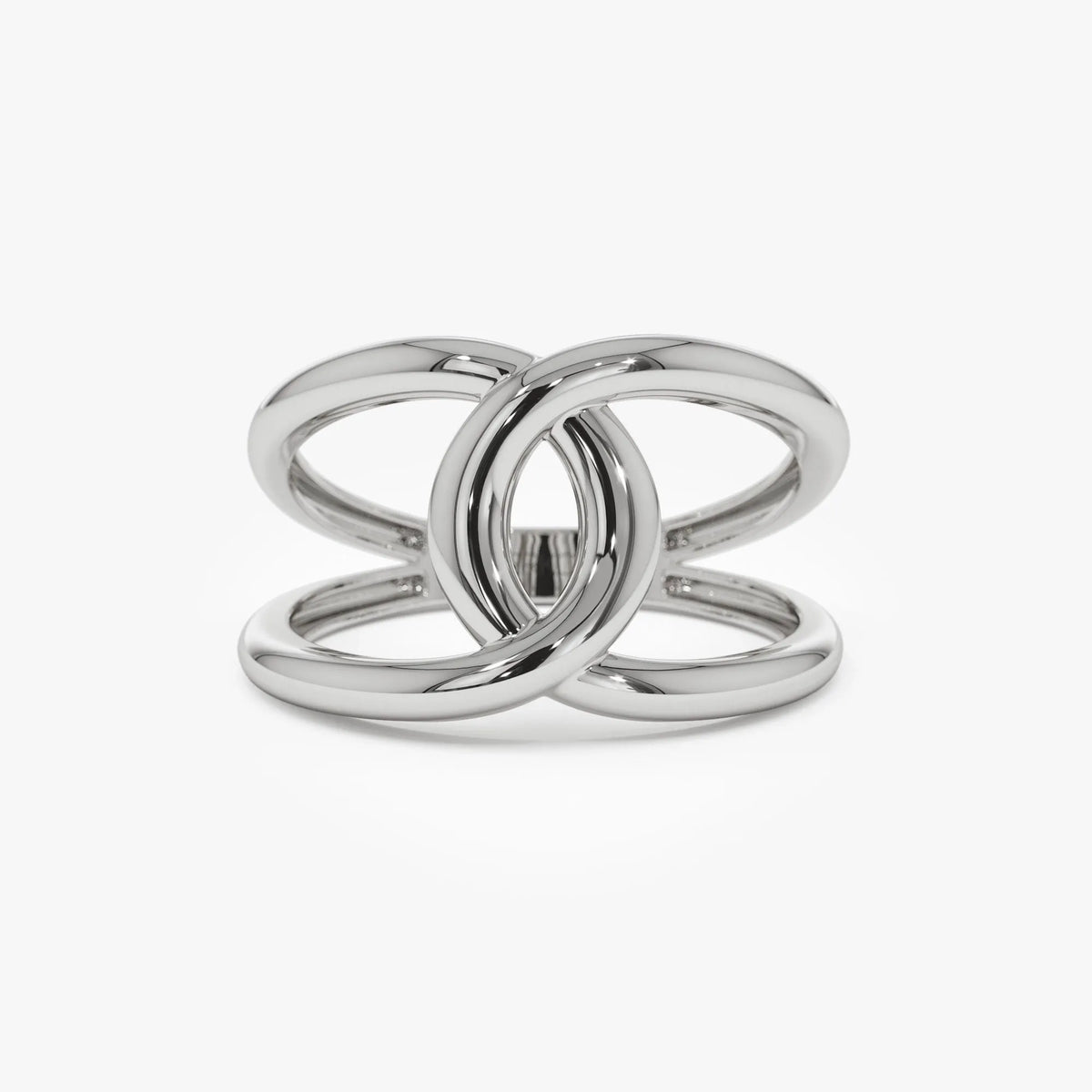 14k Solid Gold Infinity Knot Wide Statement Ring