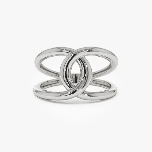 14k Solid Gold Infinity Knot Wide Statement Ring