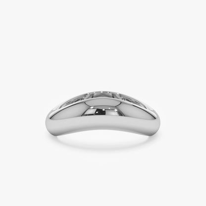 14k Solid Gold Amorphic Shaped Figure Graduated Band Ring