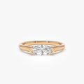 14k Gold 0.75 Carat Marquise Lab Grown Diamond East-West Engagement Ring