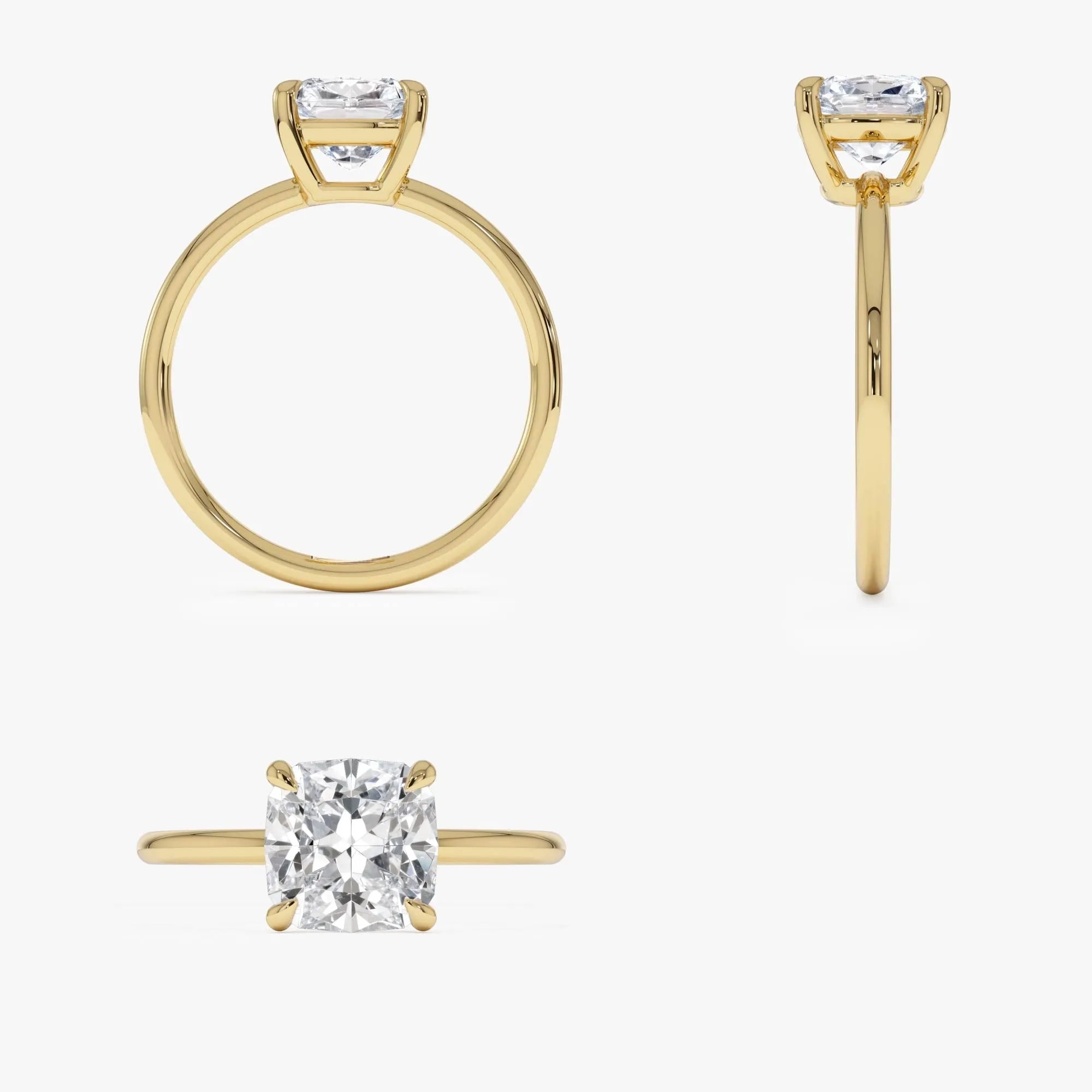 2.00 Ctw 14k Cushion Cut Lab Grown Diamond Engagement Ring - Evianne