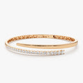 14K Solid Gold 1.05 CTW Round Diamond Crossover Graduating Bangle