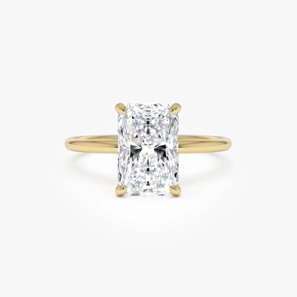 14k Gold Lab Grown Diamond 2.00 Carat Radiant Cut Prong Setting Engagement Ring Corinne