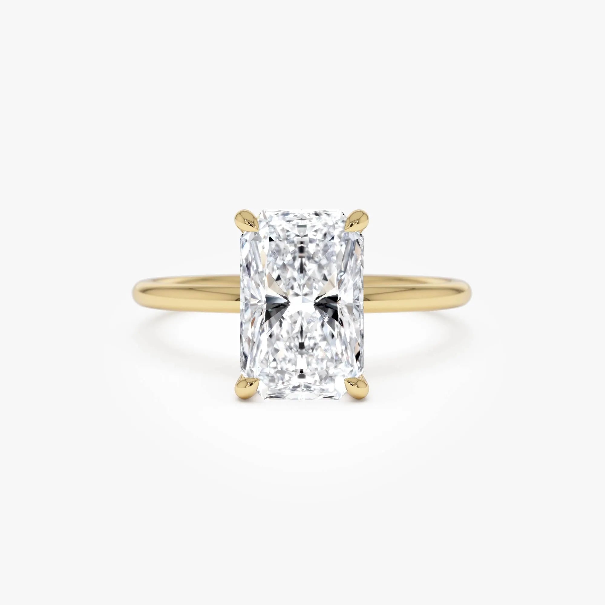 14k Gold Lab Grown Diamond 2.00 Carat Radiant Cut Prong Setting Engagement Ring Corinne