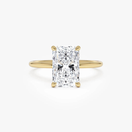14k Gold Lab Grown Diamond 2.00 Carat Radiant Cut Prong Setting Engagement Ring Corinne