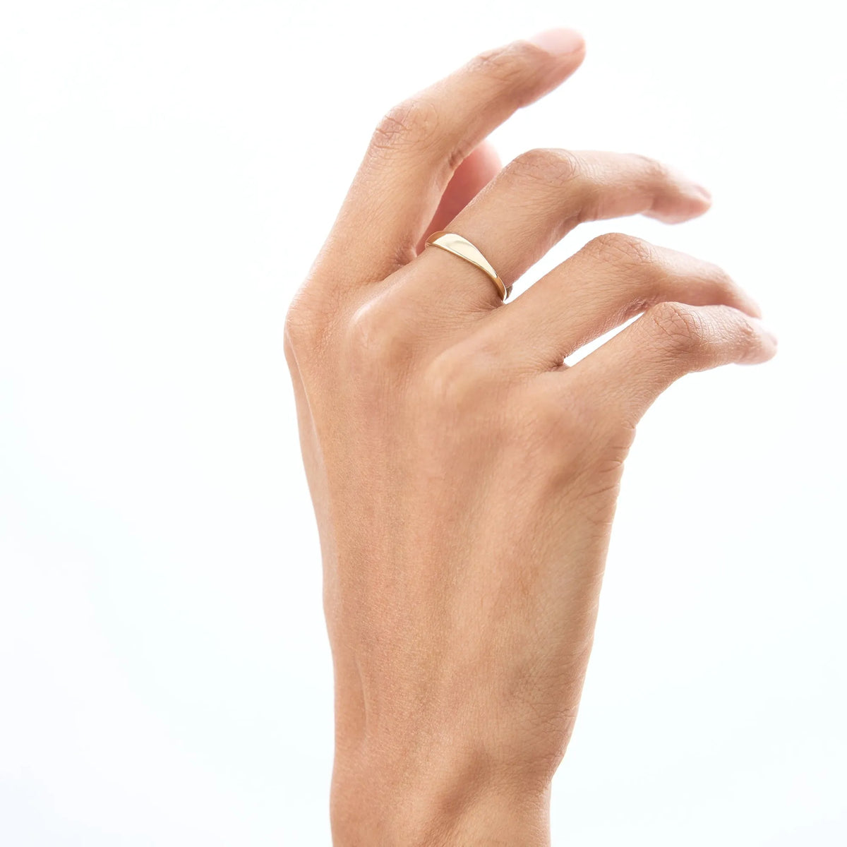 14k Gold Tapered Dome Ring 3.75mm Wide Band