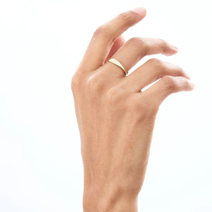 14k Gold Tapered Dome Ring 3.75mm Wide Band