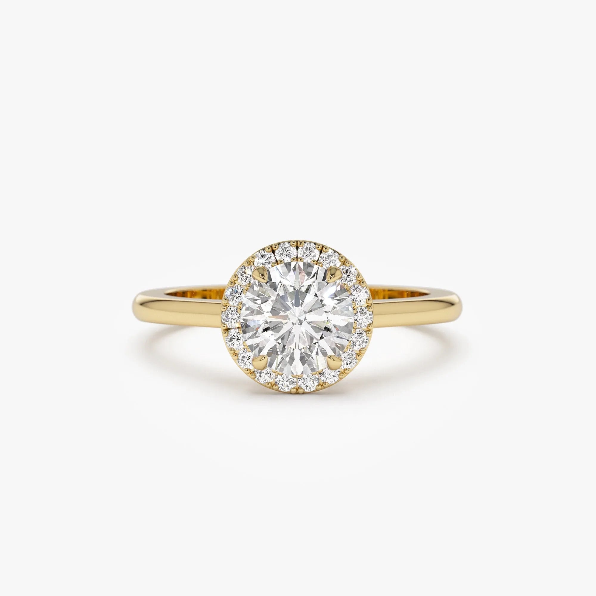 14k Gold 1.20 ctw Lab Grown Diamond Round Halo Engagement Ring Vivien