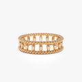 14k Gold Double Rope Link Ring 5.3mm Wide Statement Band