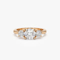 14k Gold 1.50 ctw Round Lab Grown Diamond Three Stone Engagement Ring
