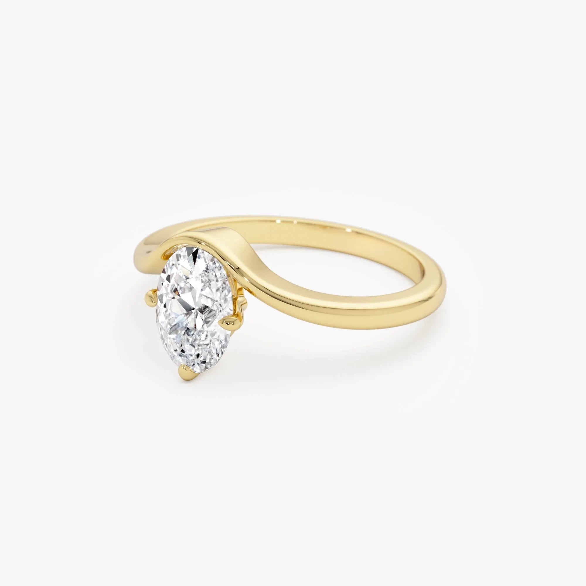 14k Gold Lab Grown Diamond 1.00 Carat Oval Cut IGI Certified Designer Setting Nerissa Ring