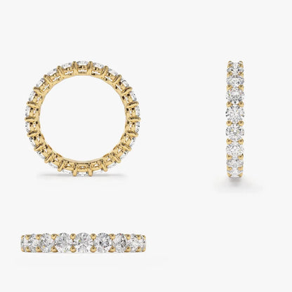 14k Gold Round Diamond Full Eternity Ring Basket Setting 2.25ctw