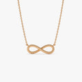 14k Solid Gold Twist Rope Infinity Pendant Necklace