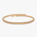 14K Solid Gold 2.5MM Beaded Chain Layering Bracelet