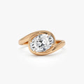 14k Gold 1.50ctw Oval Lab Grown Diamond Bypass Engagement Ring Bianca IGI Certified