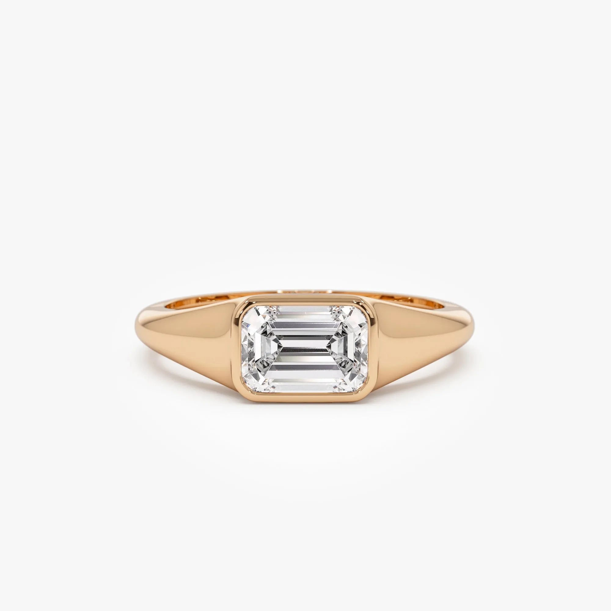 14k Gold 1.00 ctw Emerald Cut Lab Grown Diamond Remi Solitaire Ring