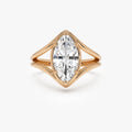 14k Gold 2.00 Carat Lab Grown Diamond Marquise Split Shank Engagement Ring IGI Certified Carla