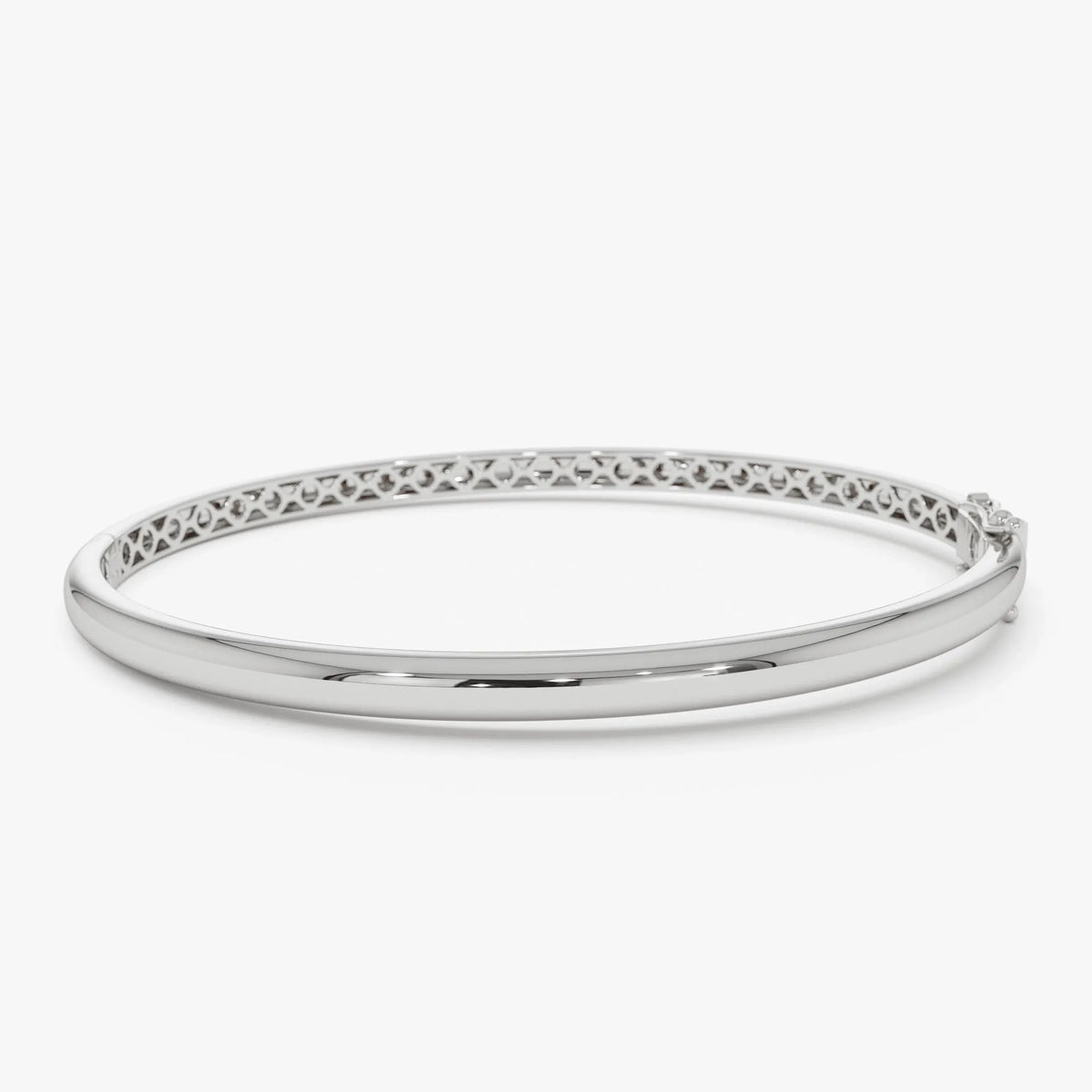 14K Solid Gold Wide Classic Dome Bangle Bracelet