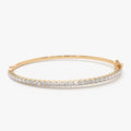 14K Solid Gold 1.55 CTW Round Diamond Prong Set Bangle