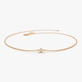 14K Solid Gold 0.10 CTW Round Diamond Bezel Set Solitaire Bracelet