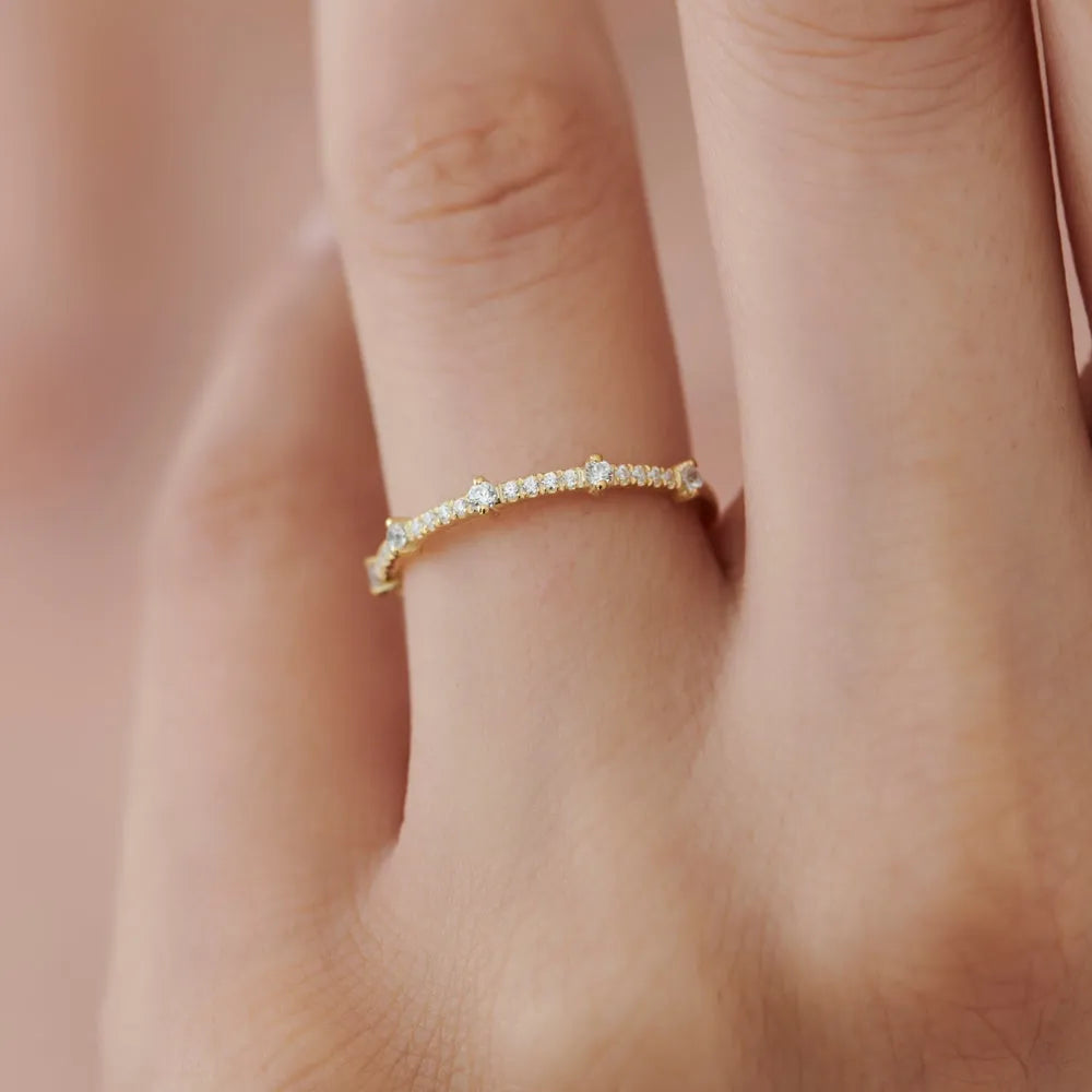 14k Gold Round Diamond 0.25 ctw Stacking Wedding Band