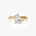 1.00 Ctw 14k Gold Pear Shape Lab Grown Diamond S Setting Engagement Ring